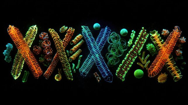 Colorful microscopic structures