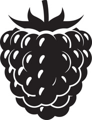 Black and white icon of a single raspberry fruit food