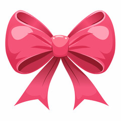 A vibrant pink bow, featuring smooth curves and a glossy finish, perfect for decoration or gifting.