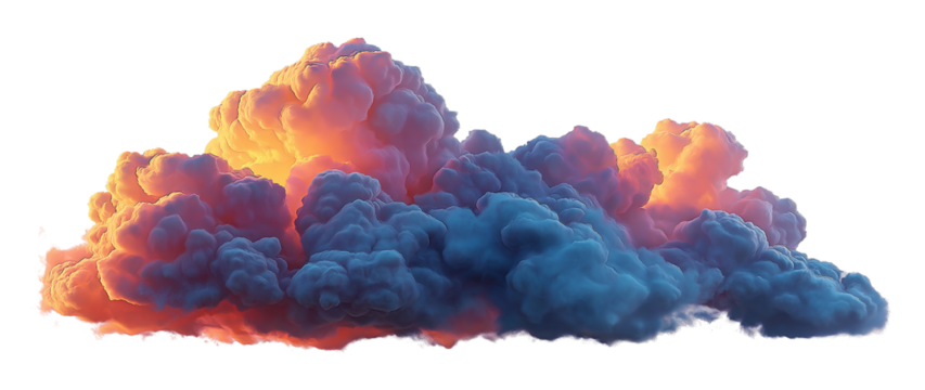 isolated cloud on a white background, cinematic lighting