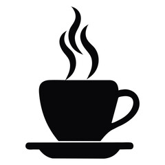 A steaming cup of coffee isolated on white background, perfect for a morning pickmeup or a cozy break time treat