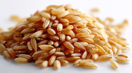 Golden Grain's Abundance: A close-up of a pile of golden grains, evoking the essence of healthy eating and culinary delight.