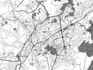 Minimal Posterstyle Map Braga Portugal