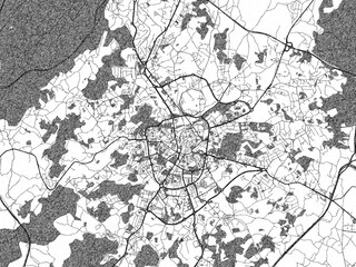 Handdrawn Black And White City