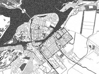 Obraz premium Poster-style sketch map of Balakovo, Russian Federation, designed in artistic monochrome.