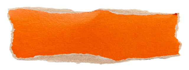 A piece of orange torn and crumpled paper on a white background. brown paper, carton
