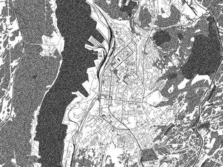 Artistic monochrome city map of Murmansk, Russian Federation, created in a hand-drawn style.