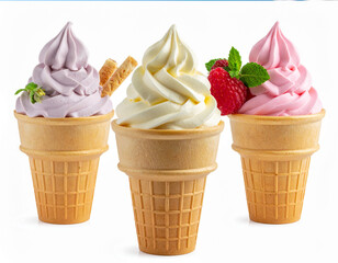 ソフトクリーム/バニラ・イチゴ・ラベンダー