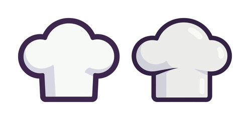 Set of two white chef hats, a simple illustration of cooking, food, and culinary arts.