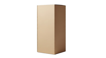 Fototapeta premium A simple tall rectangular prism box isolated on a black background showcases dimension and form