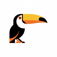 Obraz premium Stylized Toucan with Vibrant Colors Minimalist Art Print