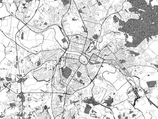 Obraz premium Detailed black and white map of Tula, Russian Federation, in artistic sketch style.