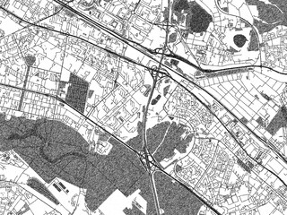Fototapeta premium Artistic monochrome city map of Vykhino-Zhulebino, Russian Federation, created in a hand-drawn style.