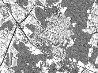 Naklejka premium Urban black and white map of Yasenevo, Russian Federation, designed in a sketch style for prints.