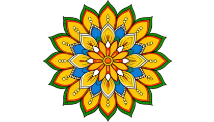Colorful, symmetrical mandala design