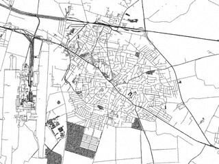 Naklejka premium Artistic monochrome city map of Boryspil, Ukraine, created in a hand-drawn style.
