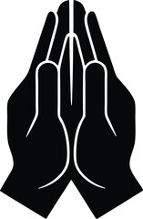 Praying hands vector icon.