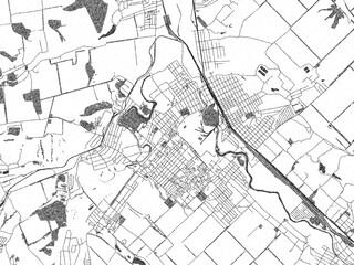 Black and white map poster of Druzhkivka, Ukraine, illustrated in hand-drawn style.
