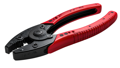 Red and black pliers, angled view