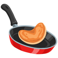Pancake Tossing Flipping in the Pan Illustration