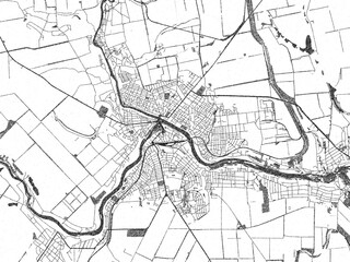 Obraz premium Monochrome sketch map of Pervomaysk, Ukraine, ideal for posters, prints, and travel design.