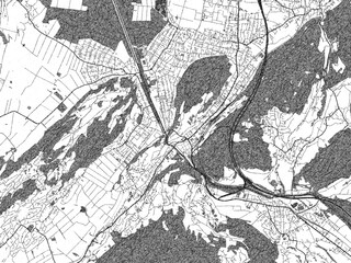 Detailed Artistic Sketch Map Feldkirch