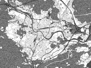 Monochrome Handdrawn Map Villach Austria