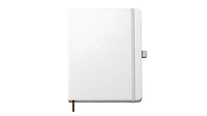 White notebook journal blank mockup for office stationery branding and personal writing and notes design on transparent background