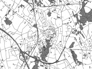 Obraz premium Hand-drawn black and white city map of Bilzen, Belgium, ready for wall art or editorial projects.
