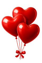 Three Red Heart Balloons: Perfect Valentine's Day Graphic