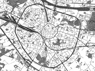 Detailed Black And White Map