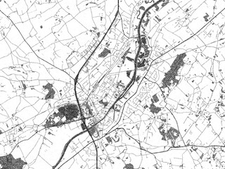 Sketch-style black and white map of Oudenaarde, Belgium, perfect for illustration and wall art.