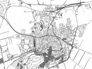Naklejka premium Artistic urban sketch of BUL, Dobrich, detailed in black and white map form.