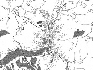 Naklejka premium Minimal poster-style map of BUL, Gabrovo, hand-drawn in monochrome.