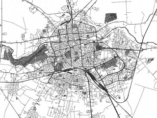 Naklejka premium Stylized black and white urban map of BUL, Plovdiv, hand-drawn for decor and creative use.