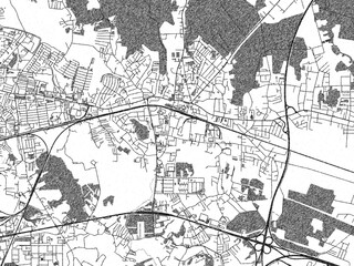 Sketch-style black and white map of CRO, Sesvete, perfect for illustration and wall art.