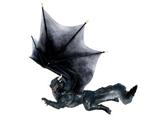 3D Rendering Fairy Tale Dragon on White