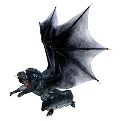 3D Rendering Fairy Tale Dragon on White