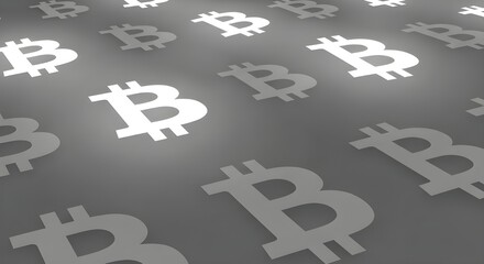 Bitcoin cryptocurrency symbols shining with financial success and digital wealth concept