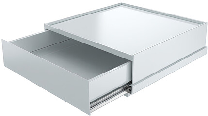 White drawer unit, open