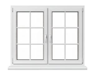 Two-pane window with divided panes