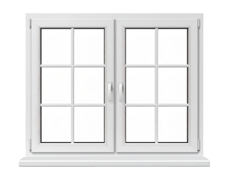 Two-pane window with divided panes