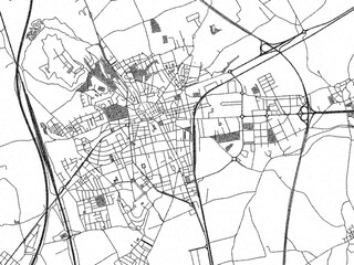 Obraz premium Minimal poster-style map of Figueres, Spain, hand-drawn in monochrome.