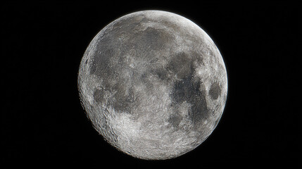 Obraz premium crater. The moon's rugged surface shines in stark detail against the vast darkness of space, a celestial marvel. STEM education sheets.