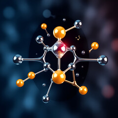 Creative representation of functional group organic chemistry dynamic molecular interaction