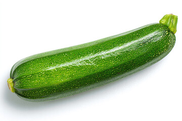 Fresh, vibrant green zucchini on clean white background, perfect for healthy eating and culinary projects