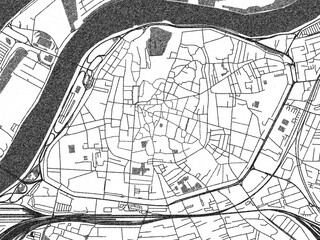 Stylized decorative city map of Avignon Centre, France, hand-drawn in black and white.