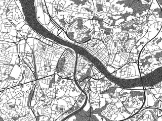 Obraz premium Minimalist monochrome city map of Bayonne, France, illustrated with urban detail.