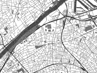 Fototapeta premium Poster-style sketch map of Colombes, France, designed in artistic monochrome.