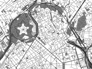 Artistic Monochrome City Map Lille
